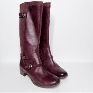 Dansko Brown Red Leather Mid Calf Riding Boots Size 9 40 Women’s
